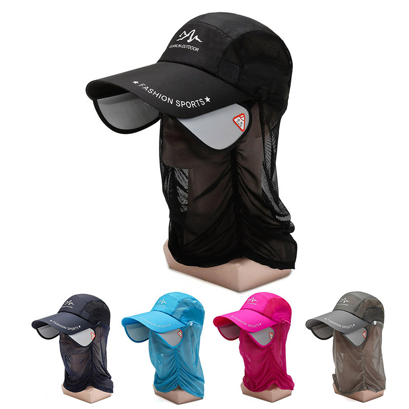 Gorra de pesca antimocquitos para mujer con cubre cuello_voghion.com