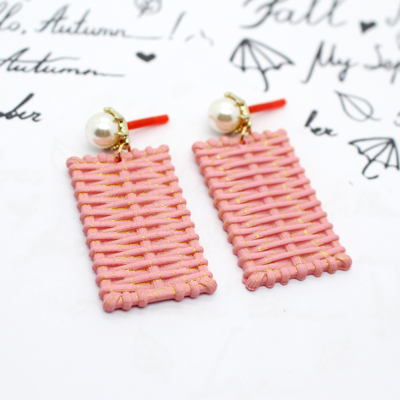 Boucles D&#39;oreilles En Rotin Acrylique De Mode Corée Longues Nihaojewelry display picture 8