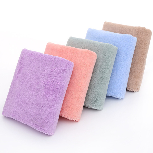 Coral velvet bath towel
