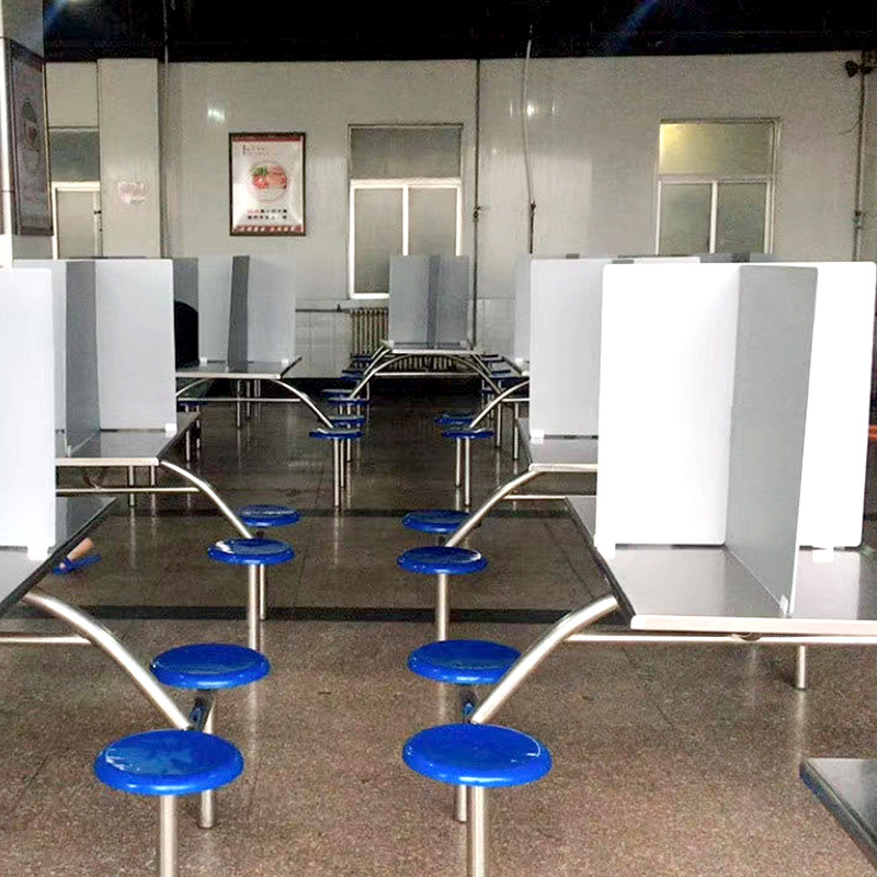 防护塑料餐桌隔板 十字形食堂隔离塑料中空板定制餐桌隔板