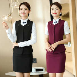 职业套装女西装酒店前台服务员餐厅工作服美容院珠宝店工作装新款
