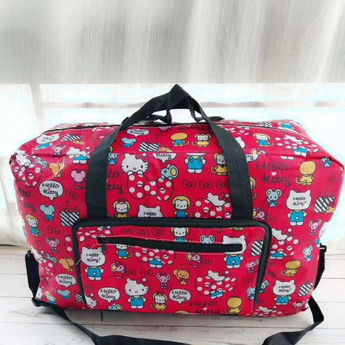 Portable portable folding luggage bag waterproof t Rilakkuma Snoopy cartoon large capacity travel storage bag