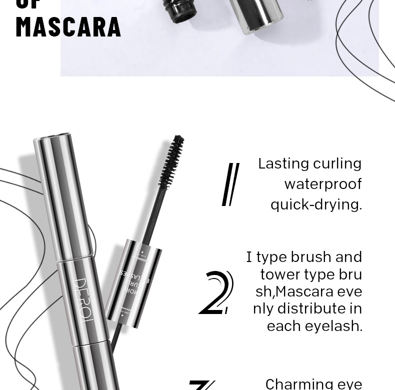 36g Weight Mascara Type Of Cosmetics Plastic Material Solid Color Pattern Fashion Style Fashion Solid Color Plastic Mascara 3
