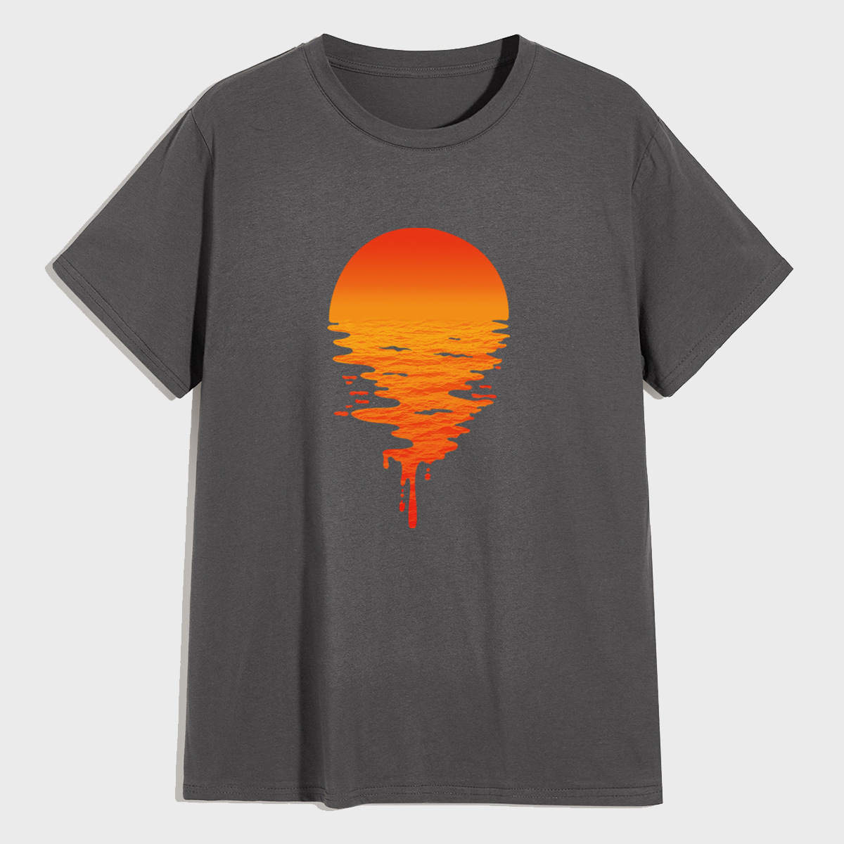 Camiseta cómoda de manga corta de talla grande Sunny Sunset NSSN328