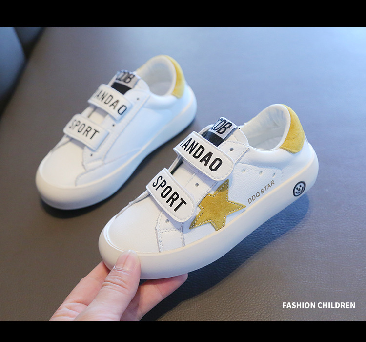 Chaussures blanches pour enfants, baskets sales, décontractées, étoiles, respirantes, pour garçons et filles, nouvelle collection automne 2024_voghion.com