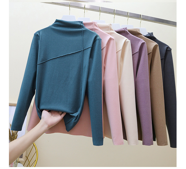 Women's T-shirt Long Sleeve T-shirts Patchwork Fashion Solid Color display picture 2
