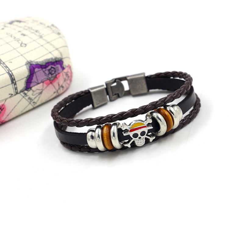 Straßen Stand Kreative Studenten Schmuck Großhandel Männer Und Frauen Mode Persönlichkeit Accessoires Piraten Schädel Mehr Schicht Iges Perlen Armband display picture 8