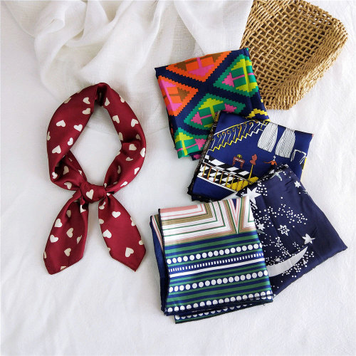 70 new style silk scarf small square scarf for women spring, autumn and winter fashion versatile professional stewardess decorative small scarf Korean style headscarf