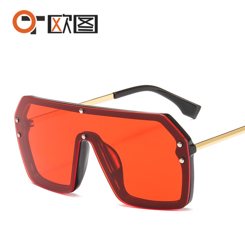 New Trend F-Letter Sunglasses with Integrated Lenses, Unisex Fashion Personalized Aviator Sunglasses, Factory Wholesale Price $6998