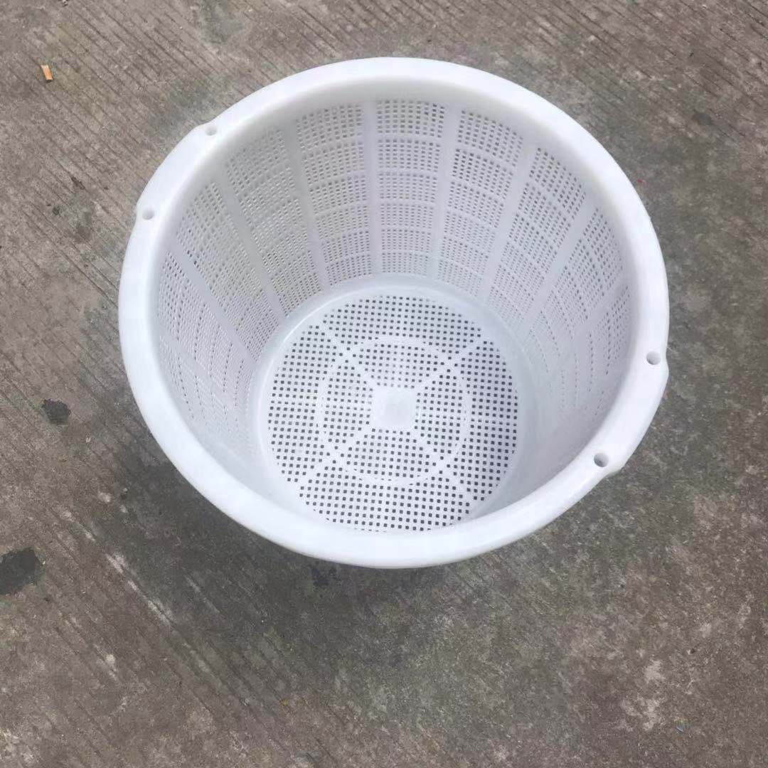 塑料腰箩485*475*410熟胶塑料周转筐 白色椭圆箩筐 鱼虾养殖筐