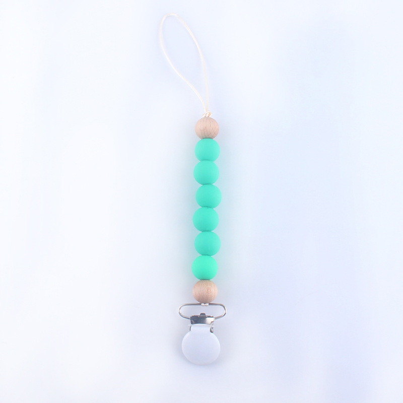 Bebé silicona chupete cadena perlas de silicona chupete clip cadena mordedor amoladora anti-gota cadena anti-perdido cadena