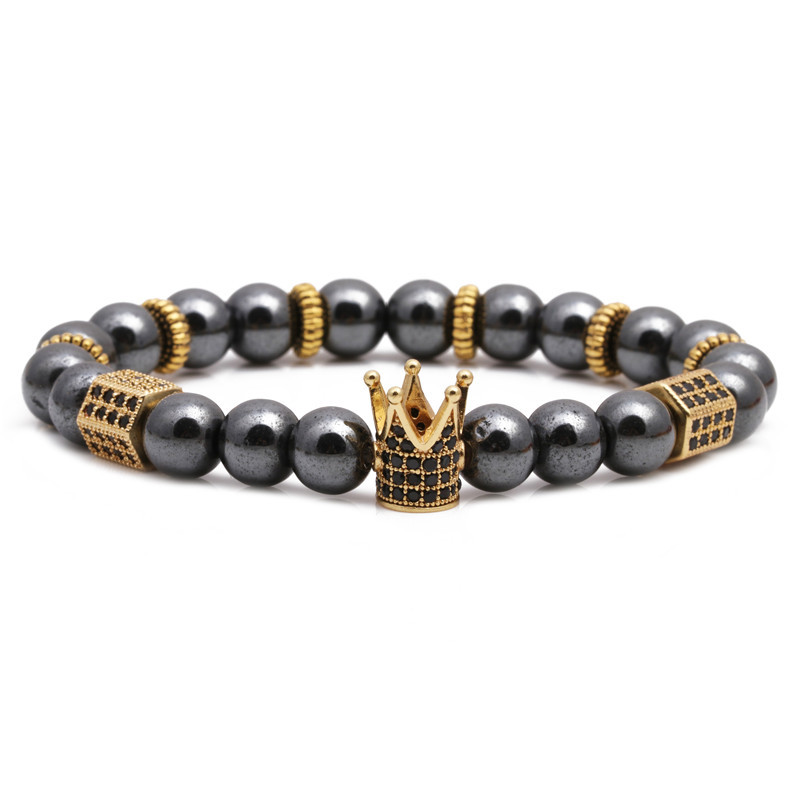 Bracelet En Perles D&#39;agate Noire display picture 3