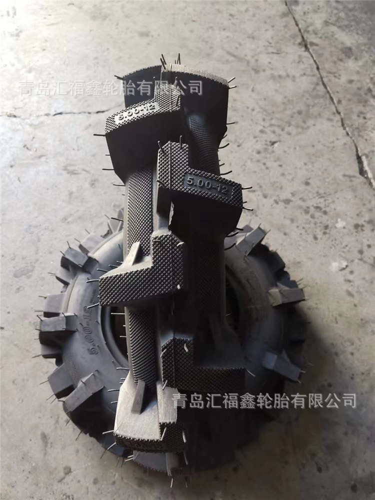 现货销售微耕机轮胎500-12 5.00-12 水田花纹配套含钢圈发货及时