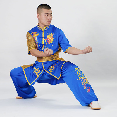 Tai chi clothing chinese kung fu uniforms Embroidered competition suit men martial arts performance Kung Fu performance suit