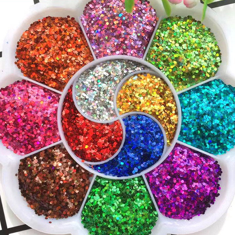 1.0mm laser gradient rainbow glitter, high temperature resistant nail art glitter epoxy resin glitter DIY material