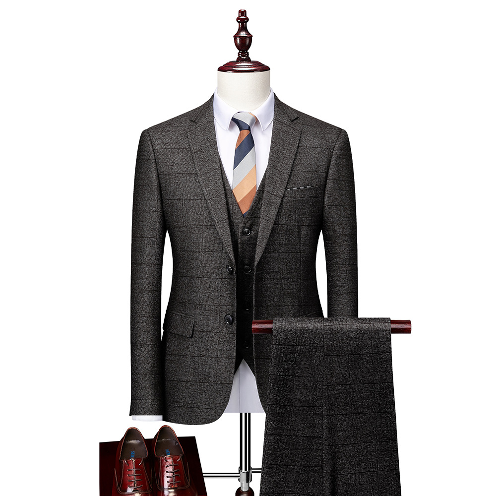 Men's Clothing Autumn and winter new men's business casual suit slim wedding suit men's three piece suit_viptrois.com