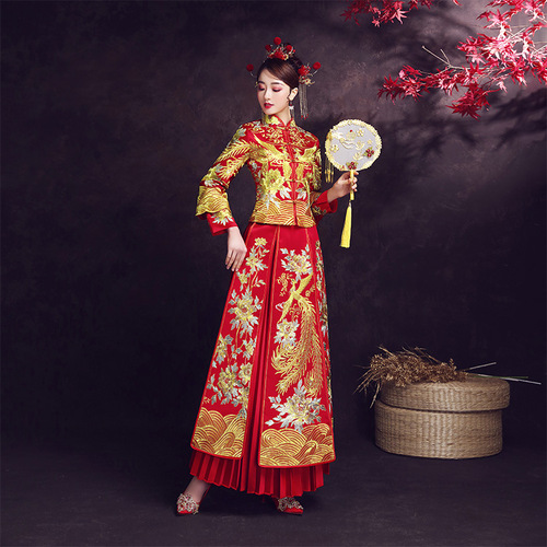 Bridal Chinese wedding dresses chinese style wedding party bridal Phoenix dresses photos shooting oriental qipao dresses