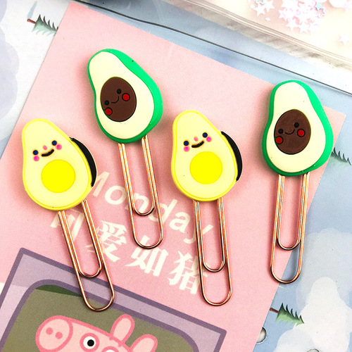 Charming cartoon-style metal clipboard pins with creative design, suitable for student office and book bookmark clips, made of silicone.