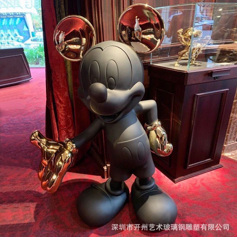 现代简约轻奢雕塑卡通米奇摆件创意样板饭酒店客厅玄关装饰品摆设