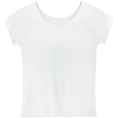 Dance tops short-sleeved women's adult ballet training clothes white gymnastics bodysuits slim round neck training clothes