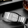 Classic retro rectangular ultra thin quartz men's watch, Tungsten steel, Switzerland