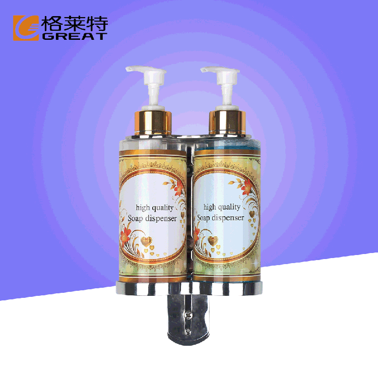 浴室酒店手动单头双头皂液器宾馆卫生间壁挂式洗发水沐浴露盒子