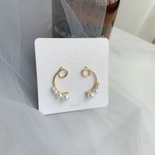 S925银针设计感耳环女韩国气质时尚网红复古耳坠个性珍珠夸张耳钉