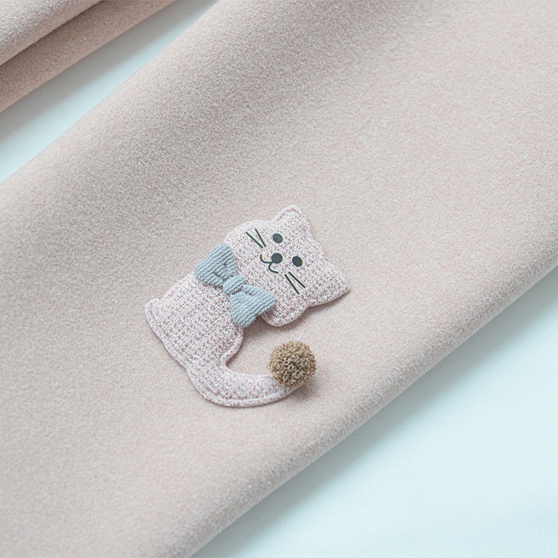 Polainas de las niñas primavera y otoño desgaste estilo occidental terciopelo fino bebé niña Otoño e Invierno integrado forrado de lana engrosada pantalones de los niños