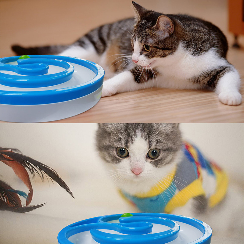 新款亞馬遜ebay寵物貓玩具轉盤 發(fā)聲發(fā)光球益智互動逗貓玩具轉盤