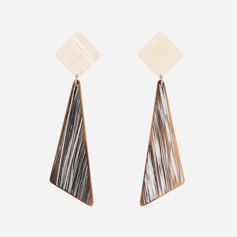 Fashion Creative Geometric Stitching Triangle Acrylic Earrings display picture 3