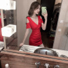 Sexy V-neck slim fit dress