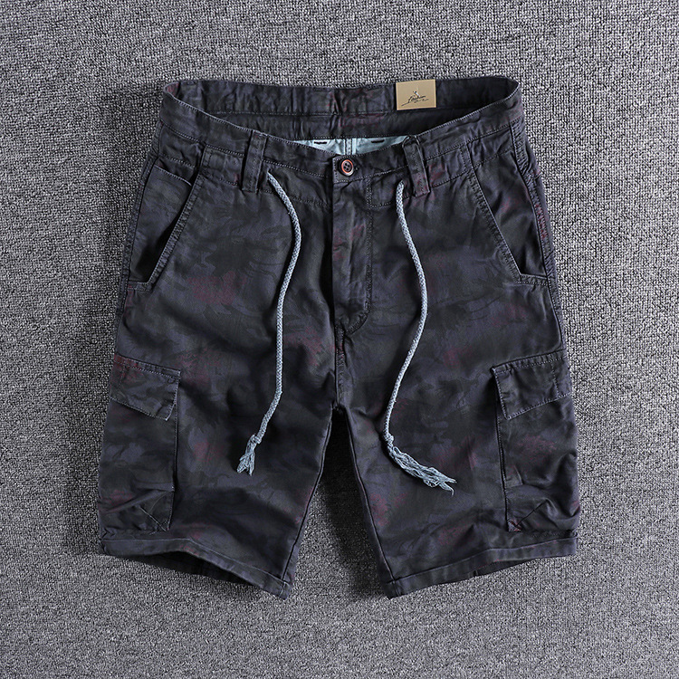 Retro trend washing camouflage youth five-point pants Europe and the United States foreign trade original single men's workwear shorts casual pants 17
