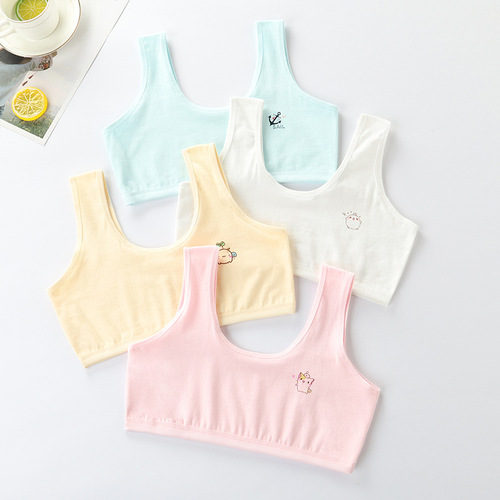 Developmental period underwear for female students, pure cotton vest, young girl, junior high school girl, 8-9-12 years old, tube top