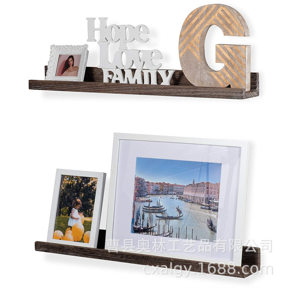 Estante de pared de madera maciza simple pared colgante dormitorio partición sala de estar creativa TV pared decoración rack