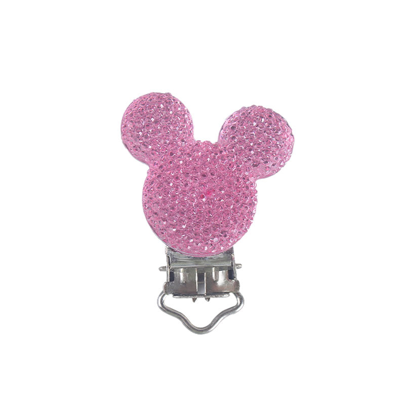 Suministros para bebés de dibujos animados animal chupete clip creativo DIY brillante clip de hierro chupete cadena accesorios de la joyería