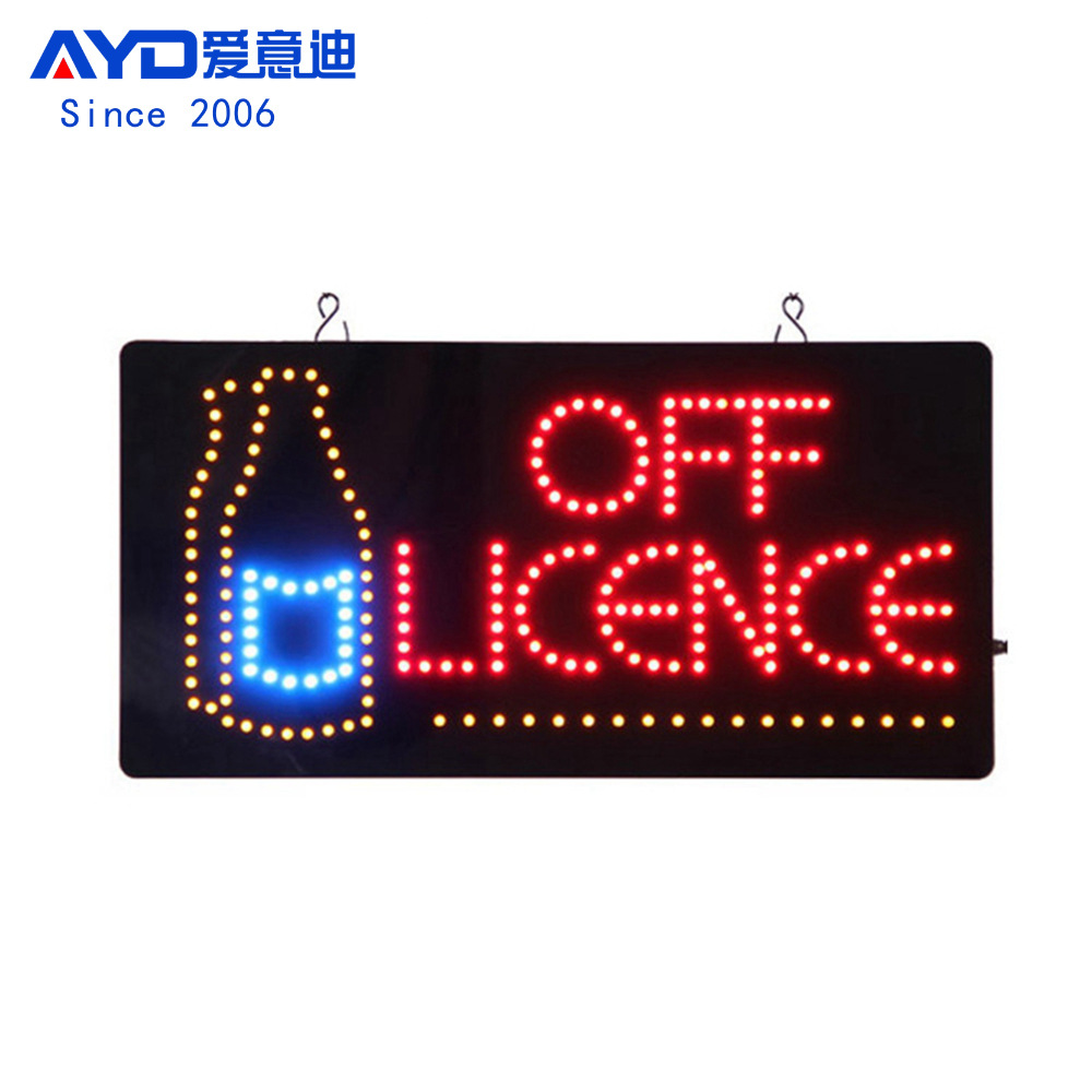 跨境LED广告牌店铺营业标识 LED Off Licence Sign 48x24cm