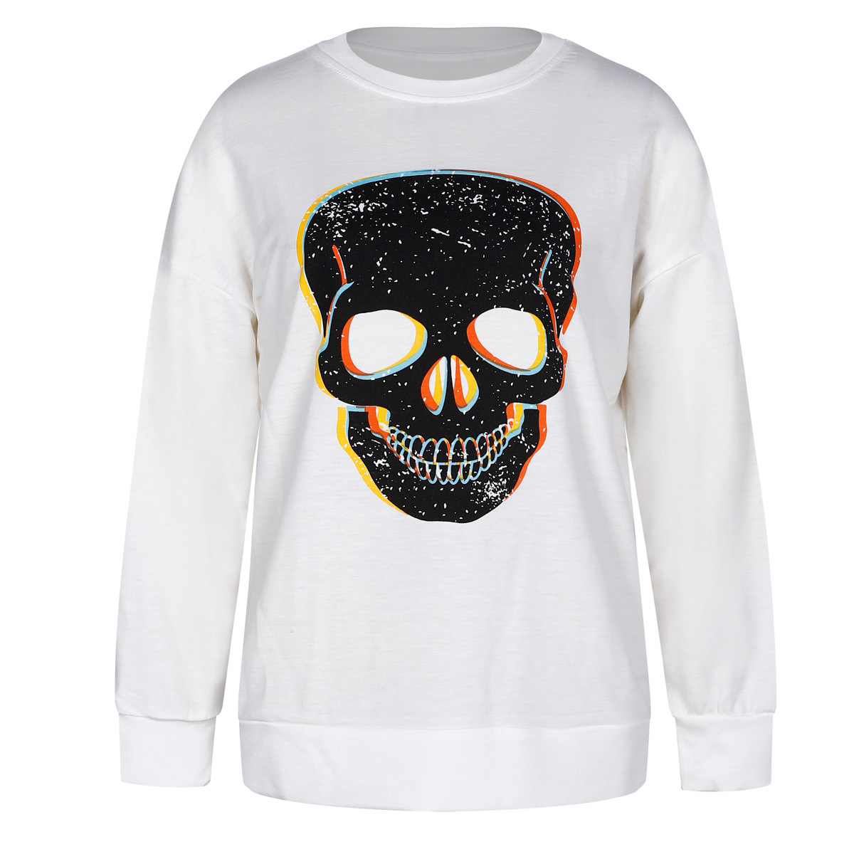 Round Neck Lips Print Long Sleeve Loose Sweatshirt - Hoodies & Sweatshirts - Uniqistic.com