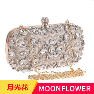 包包女新款手工钉珠斜跨晚装包 欧美镶钻礼服晚宴包手拿包7229-06