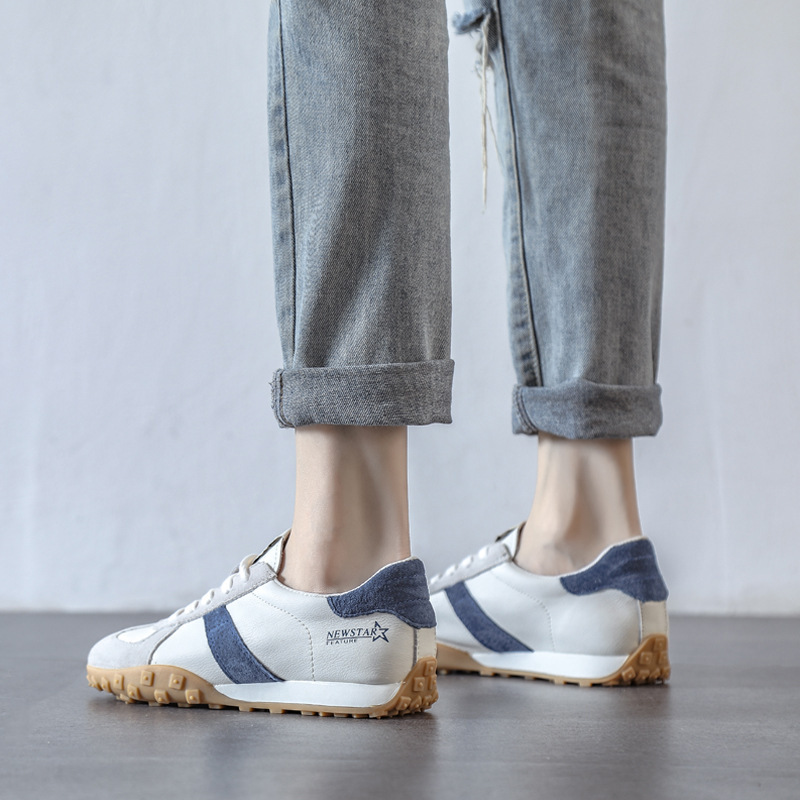 Zachte leren witte schoenen voor dames Zachte zool Zachte zijkant Comfortabele damesschoenen 2022 Nieuwe Forrest Gump-schoenen Casual sportschoenen_voghion.com