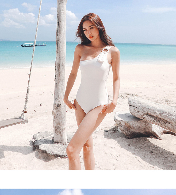 Solid color one-piece swimsuit  NSHL21431