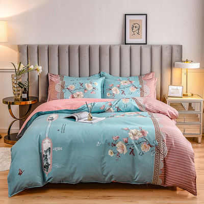 源頭廠家新款秋冬植物羊絨四件套AB版加厚單雙人學生宿舍四件套。