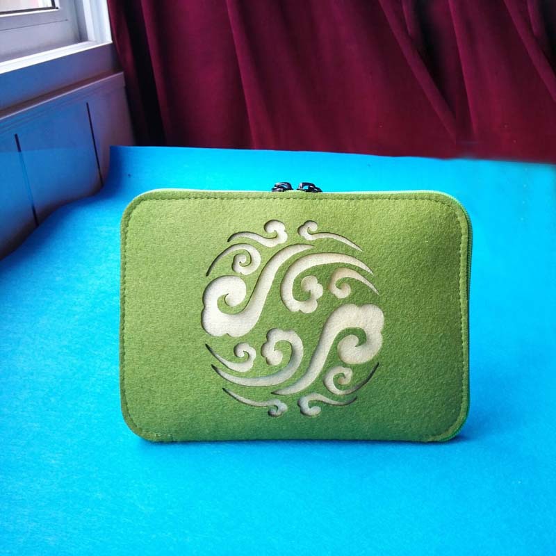 毛毡镂空笔记本电脑包双拉链手拿包单层ipad内胆包双层平板电脑包|ru