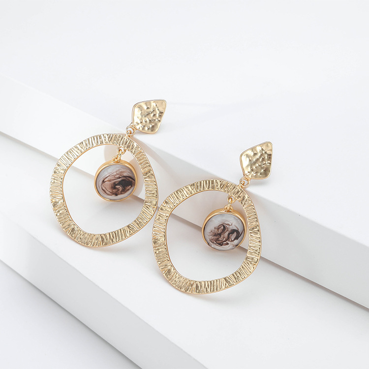 Fashion Circle Copper Drop Earrings 1 Pair display picture 3