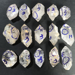 天然白水晶赫尔基蒙闪灵钻双尖摆件流沙水胆矿物晶体石