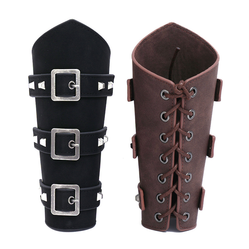 new exaggerated menu0027s leather wrist guards personality wide leather punk riding arm guards