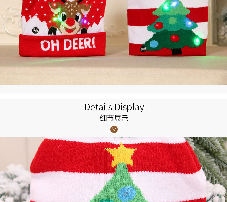 New Knitted Woolen Colorful Luminous Knitted Christmas Hat display picture 12
