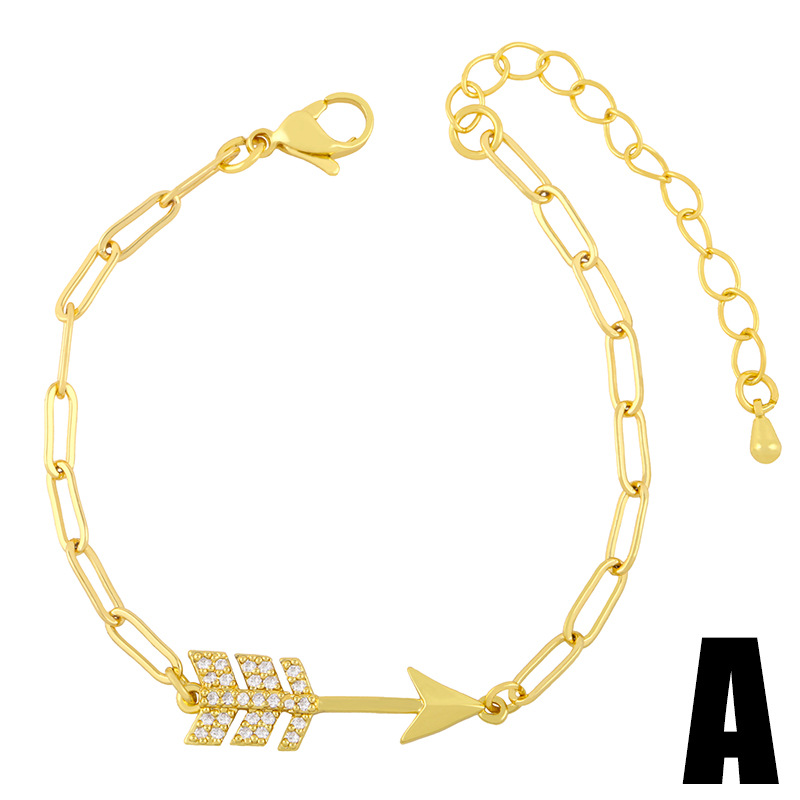 micro-inlaid zircon arrow bracelet