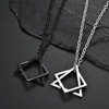 Brand square necklace hip-hop style, pendant suitable for men and women for beloved, 2023, internet celebrity