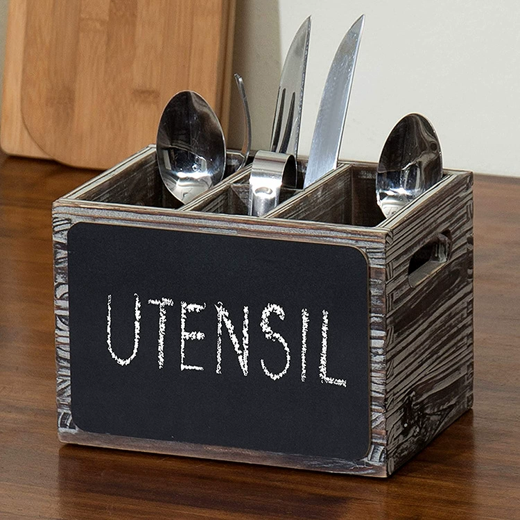 Деревянная посуда из черного ореха ящик для хранения ножей и вилок кухонная коробка для посуды из цельного дерева ящик для хранения ложек в гостиной