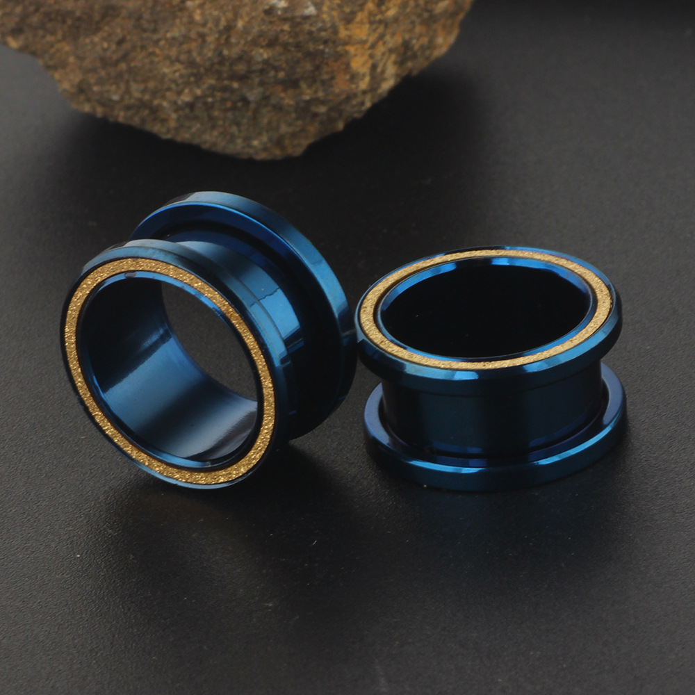Stainless Steel Sand Pressure Ear Expander Ear Pulley Jewelry Gold 16mm Body Piercing Jewelry detail image 7